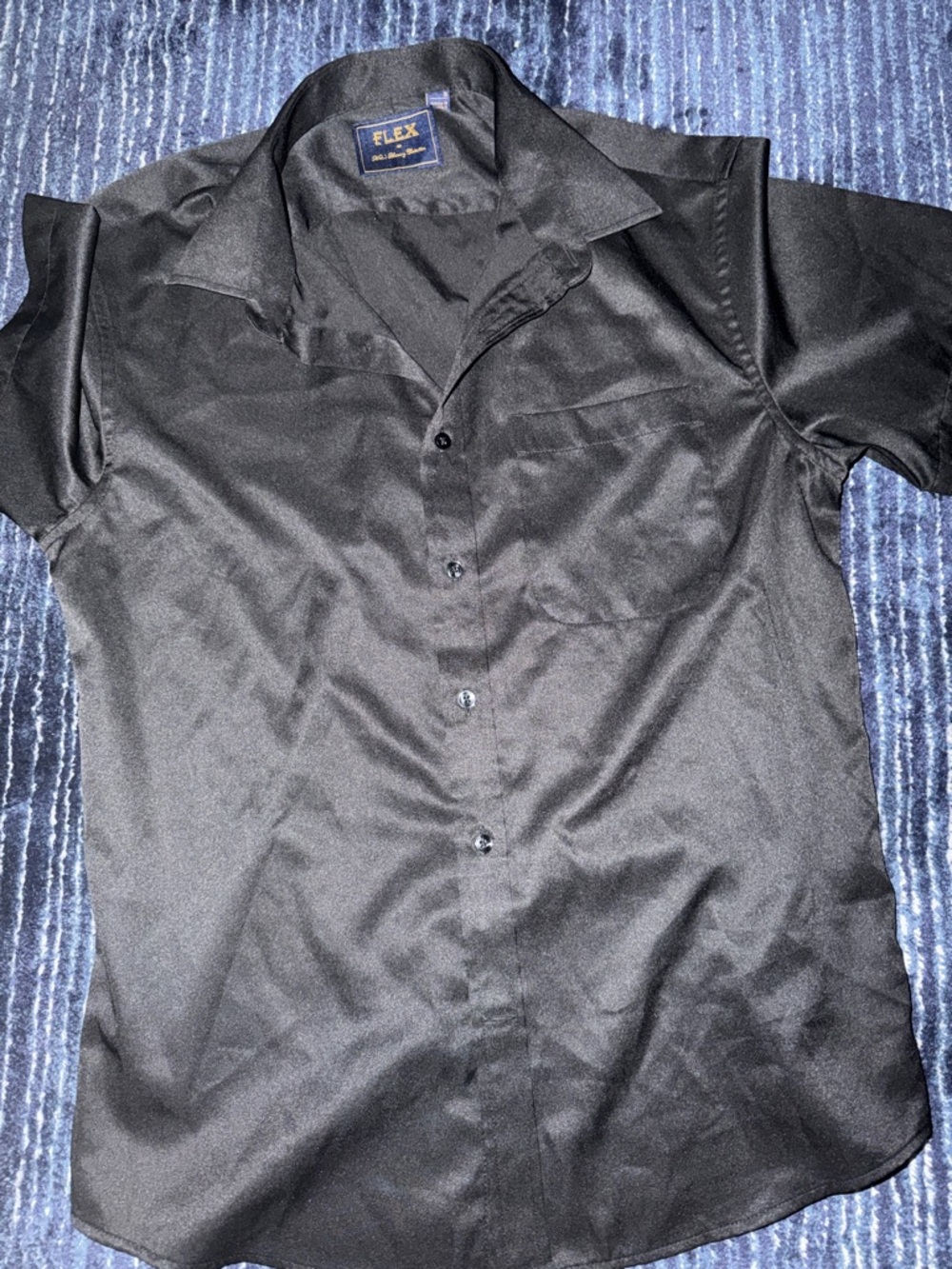 FLEX Men’s Black Short-Sleeve Dress Shirt